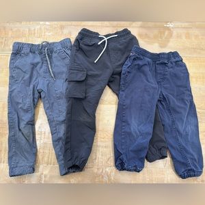 3 toddler boys kids navy blue pull on jogger pants school bottoms Soverign Code